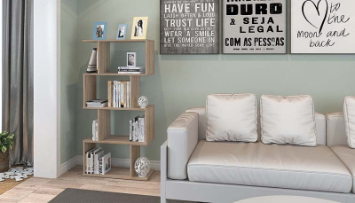 Стеллаж Polini Home Smart, древесина коричневая светлая дуб. Фото