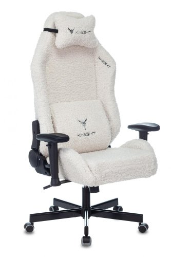 Кресло игровое Knight T1 молочный экомех с подголов. крестовина металл. Фото №1