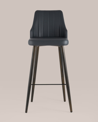 Стул барный Коналл экокожа антрацит. Фото