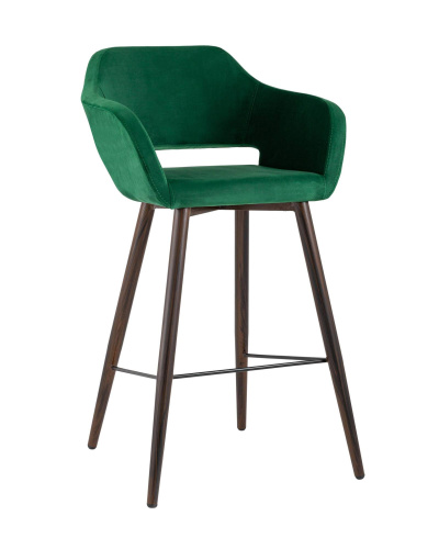 Стул барный Саймон велюр темно-зеленый. Фото №1