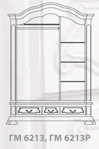 Шкаф для платья и белья Босфор-Премиум ГМ 6213. Фото №3