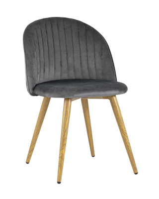Стул Лион Страйпс велюр серый. Фото