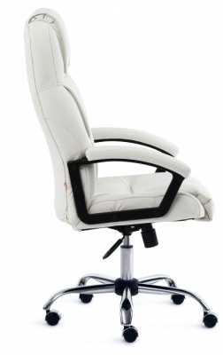 Кресло BERGAMO (хром) кож/зам, белый, 36-01. Фото