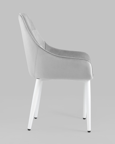 Стул Диана велюр серый ножки белые. Фото №4