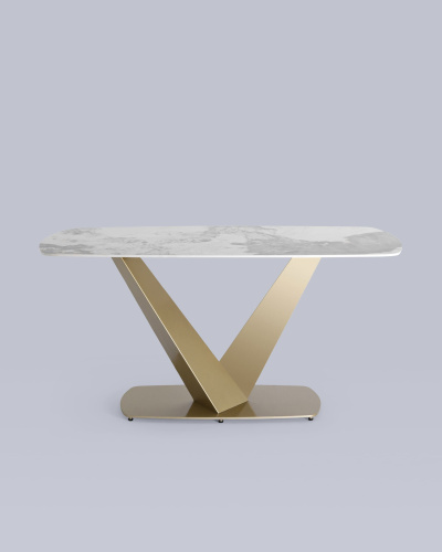 Стол обеденный Аврора 160*90 керамика светлая фото Стол обеденный Аврора 160*90 керамика светлая. Фото №4