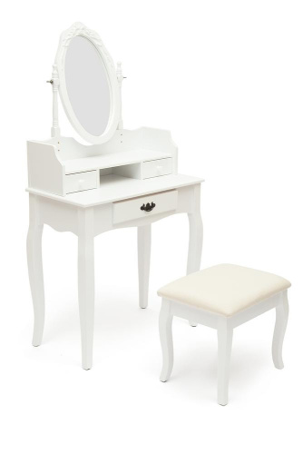 Туалетный столик с пуфом NY-V3024 (Белый). Фото №1