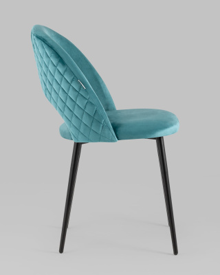 Стул Меган велюр с ромбами сине-зеленый фото Стул Меган велюр с ромбами сине-зеленый. Фото №4