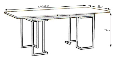 Стол раскладной обеденный Loft 120 Дуб табак. Фото