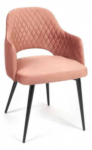 Кресло VALKYRIA (mod. 711) ткань/металл, 55х55х80 см, высота до сиденья 48 см, коралловый barkhat 15 /черный (поставляется по 4 шт). Фото №1