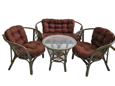 Комплект Багама с диваном и коричневыми подушками. Фото №2