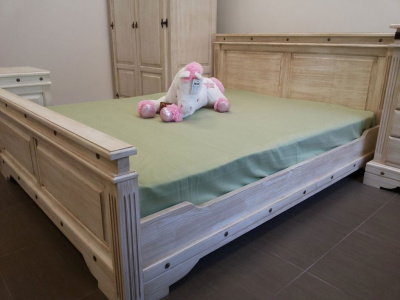 Кровать 2-сп. Викинг 01 (160) (браширование) фото Кровать 2-сп. Викинг 01 (160) (браширование). Фото №2