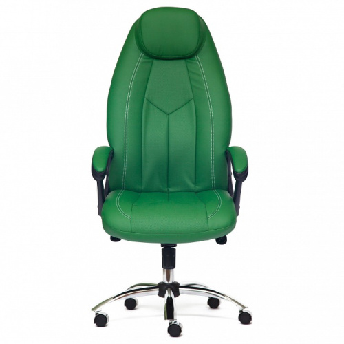 Компьютерное кресло BOSS люкс хром кох/зам зеленый/зеленый перфорированный, 36-001/36-001/06. Фото №2