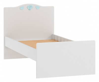 Кровать Лилу Птички НМ 041.07 М + ящик для кровати, Белый/Голубой (эмаль), Фанера, п/м. Фото