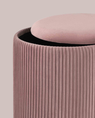 Пуф Шарлотта с ящиком велюр розовый. Фото №5